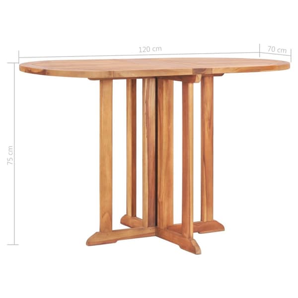 Utebord - Living Hopfällbart trädgårdsbord 120x70x75 cm massiv teak