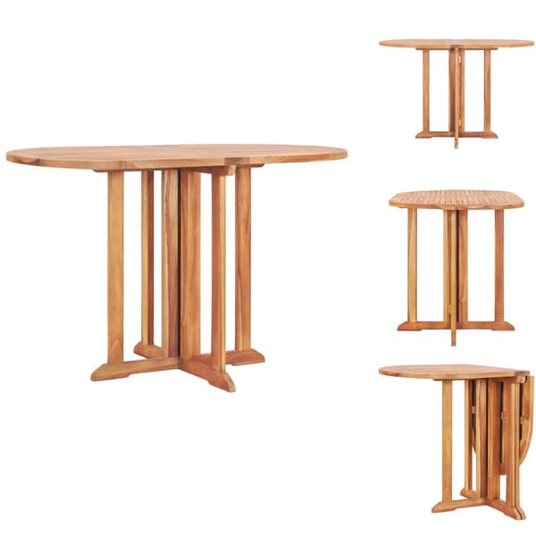 Utebord - Living Hopfällbart trädgårdsbord 120x70x75 cm massiv teak