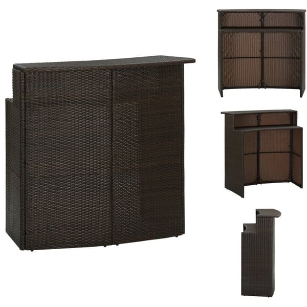 Haveborde - Living barbord til haven 120x55x110 cm polyrattan brun
