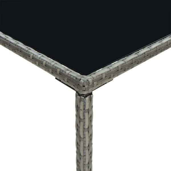 Haveborde - Living barbord til haven 70x70x110 cm polyrattan og glas grå