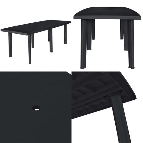 Trädgårdsbord antracit 216x90x72 cm plast - Matmöbler - Matmöbel - Home & Living