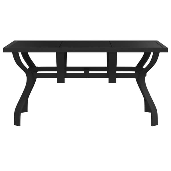 Trädgårdsbord svart 140x70x70 cm stål och glas - Trädgårdsbord - Utomhusbord - Home & Living