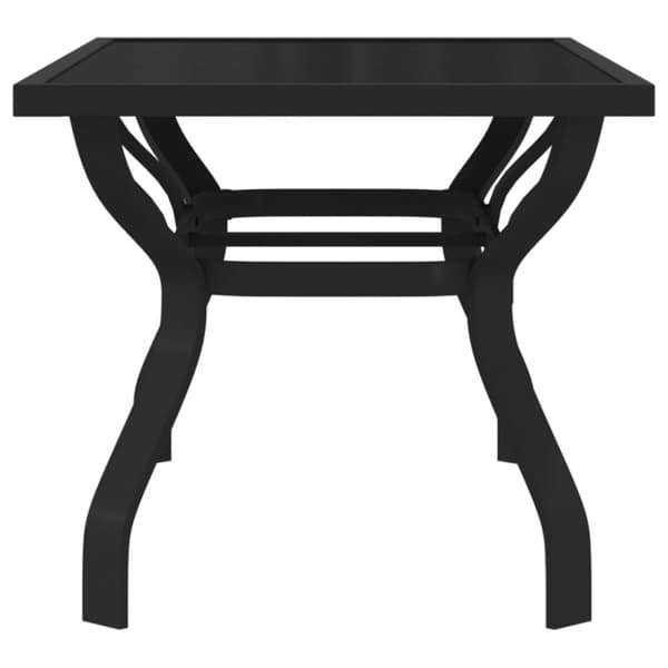 Trädgårdsbord svart 140x70x70 cm stål och glas - Trädgårdsbord - Utomhusbord - Home & Living