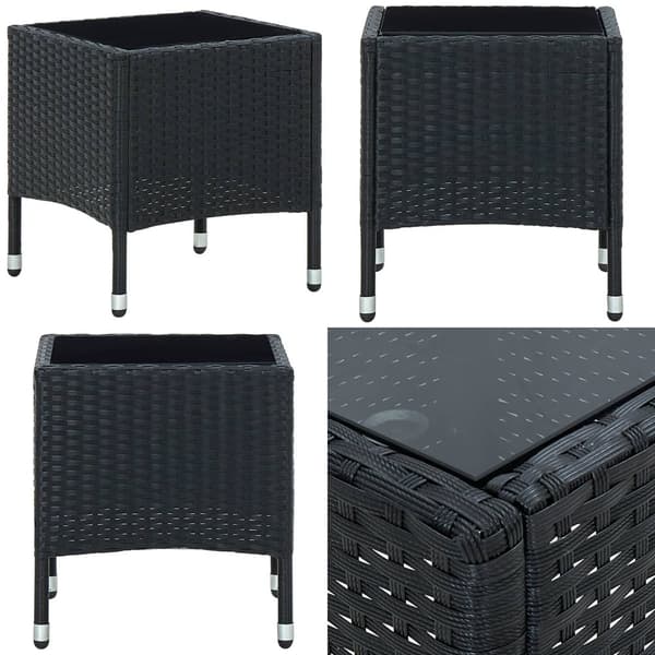 Havebord 40x40x45 cm polyrattan sort - Havebord - Haveborde - Home & Living