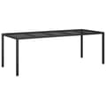 Miniatyrbillede 3 af 7: Havebord 250x100x75 cm hærdet glas og polyrattan sort - Havebord - Haveborde - Home & Living