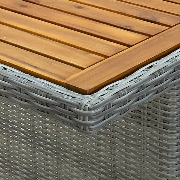 Havebord polyrattan og massivt akacietræ lysegrå - Havebord - Haveborde - Home & Living
