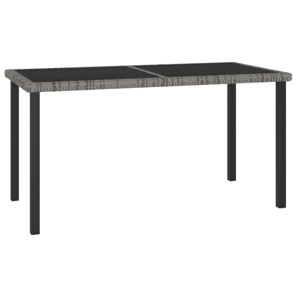 Havebord 140x70x73 cm polyrattan grå - Havespisebord - Havespiseborde - Home & Living