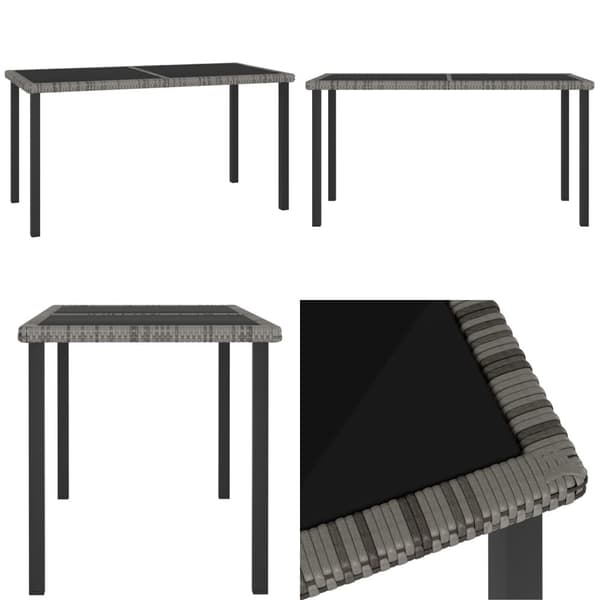 Havebord 140x70x73 cm polyrattan grå - Havespisebord - Havespiseborde - Home & Living