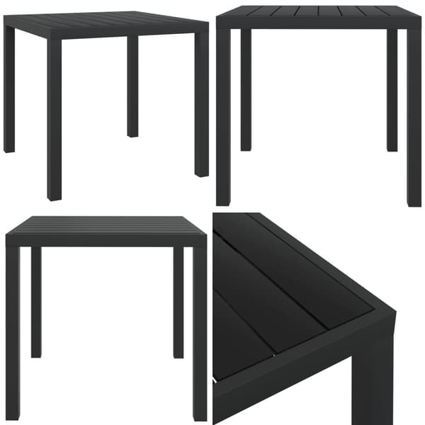 Havebord WPC aluminium 80 x 80 x 74 cm sort - Havespisebord - Havespiseborde - Home & Living