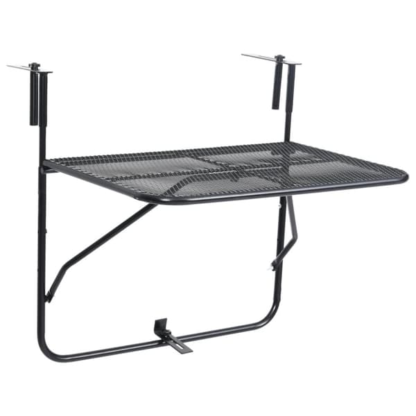Balkongbord svart 60x40 cm stål - Balkongbord - Balkong Bord - Home & Living