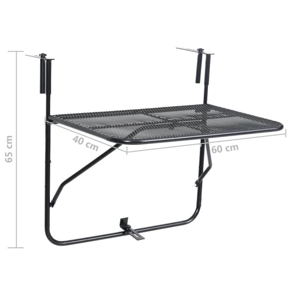 Balkongbord svart 60x40 cm stål - Balkongbord - Balkong Bord - Home & Living