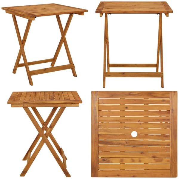 Foldbart havebord 70 x 70 x 75 cm massivt akacietræ - Havebord - Haveborde - Home & Living