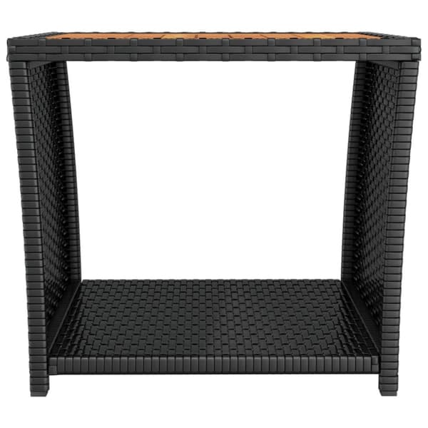 Trädgårdsbord svart konstrotting & massiv akacia - Trädgårdsbord - Utebord - Home & Living