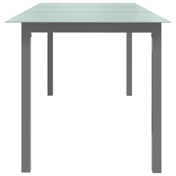 Havebord 190x90x74 cm aluminium og glas lysegrå - Havebord - Haveborde - Home & Living