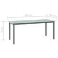 Miniatyrbillede 6 af 6: Havebord 190x90x74 cm aluminium og glas lysegrå - Havebord - Haveborde - Home & Living