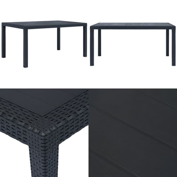Trädgårdsbord 150x90x72 cm konstrotting antracit - Matmöbler - Matmöbel - Home & Living