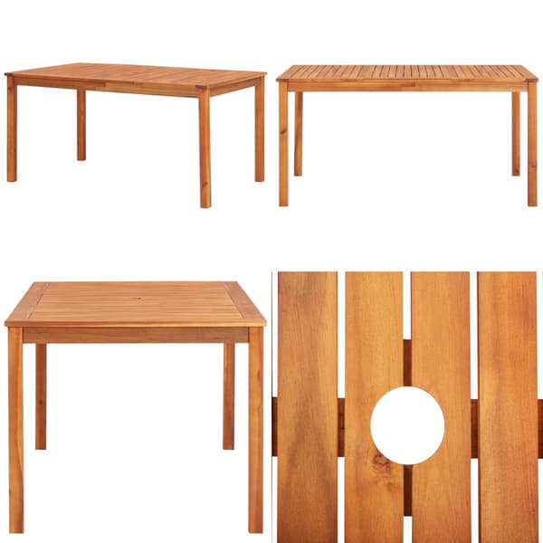 Havebord 150 x 90 x 74 cm massivt akacietræ - Spisebord - Spiseborde - Home & Living