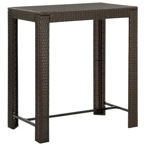 Barbord för trädgård brun 100x60,5x110,5 cm konstrotting - Barbord - Trädgårdsbord - Home & Living