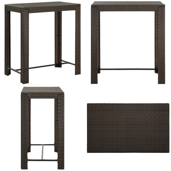Barbord för trädgård brun 100x60,5x110,5 cm konstrotting - Barbord - Trädgårdsbord - Home & Living