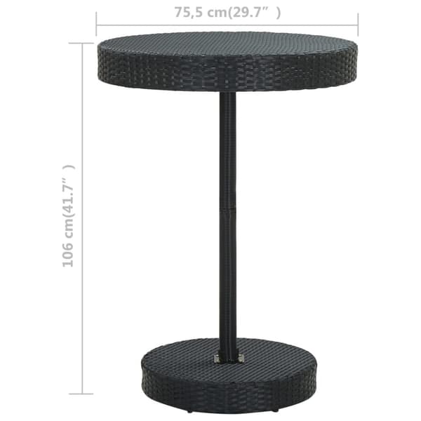 Havebord 75,5x106 cm polyrattan sort - Havebord - Haveborde - Home & Living