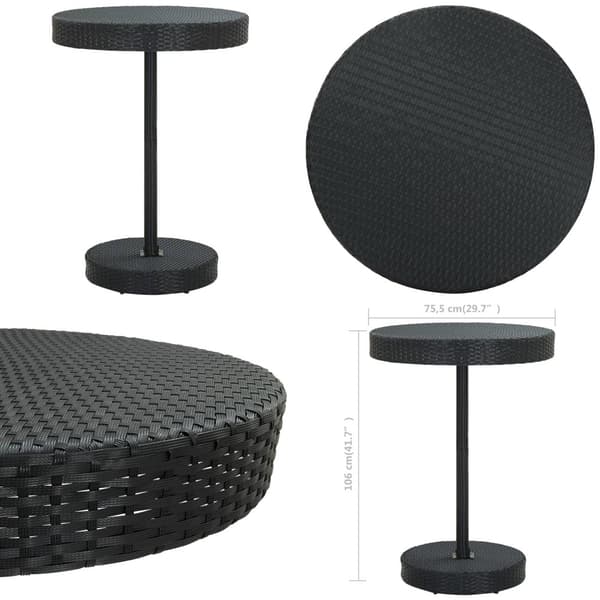 Havebord 75,5x106 cm polyrattan sort - Havebord - Haveborde - Home & Living