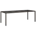 Miniatyrbillede 3 af 7: Havebord 250x100x75 cm hærdet glas og polyrattan brun - Havebord - Haveborde - Home & Living