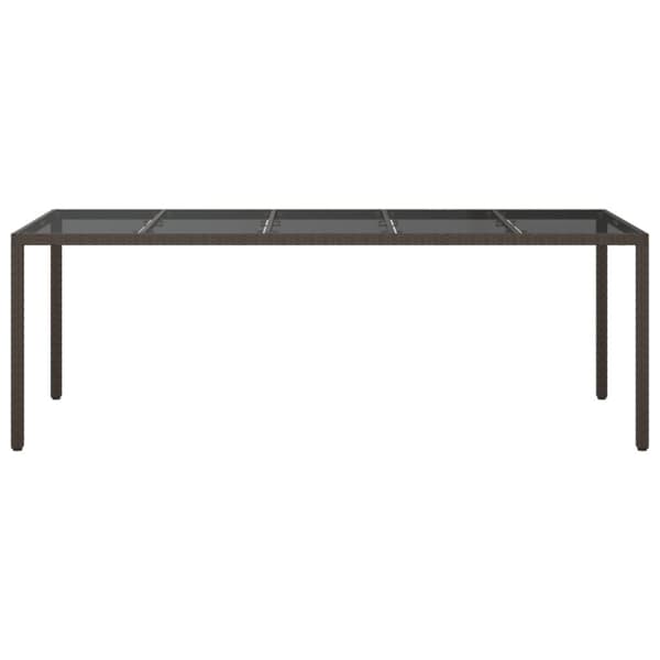 Havebord 250x100x75 cm hærdet glas og polyrattan brun - Havebord - Haveborde - Home & Living