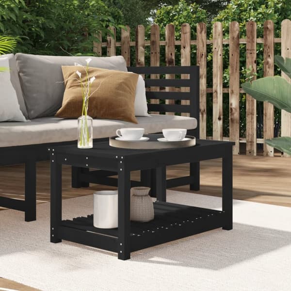 Havebord 82,5x50,5x45 cm massivt fyrretræ sort - Havebord - Haveborde - Home & Living