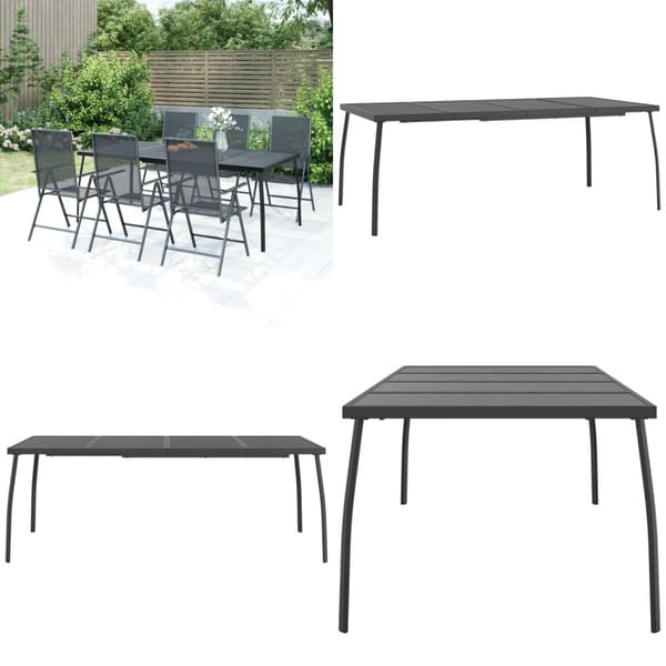 Puutarhapöytä antrasiitti 200x100x72 cm teräsverkko - Puutarhapöytä - Sohvapöytä Ulos - Home & Living