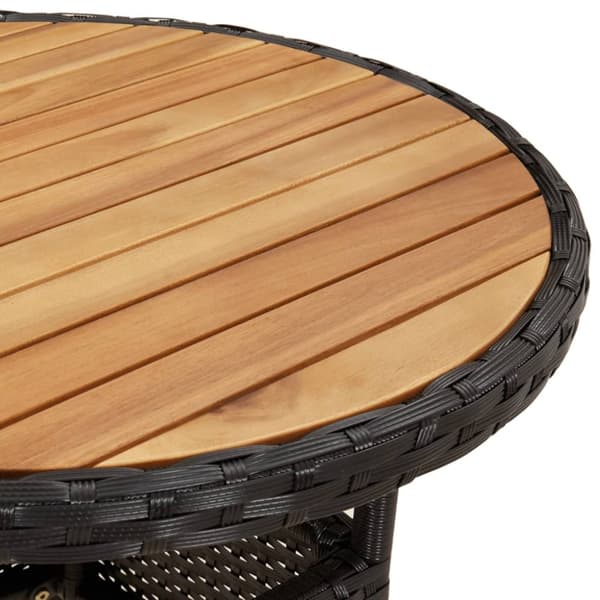 Havebord Ø60x75 cm akacietræ og polyrattan sort - Havebord - Haveborde - Home & Living