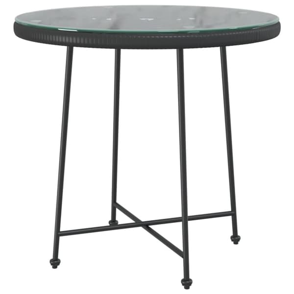 Spisebord Ø80 cm hærdet glas og stål sort - Spisebord - Spiseborde - Home & Living