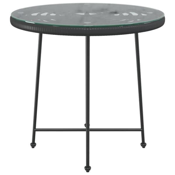 Spisebord Ø80 cm hærdet glas og stål sort - Spisebord - Spiseborde - Home & Living