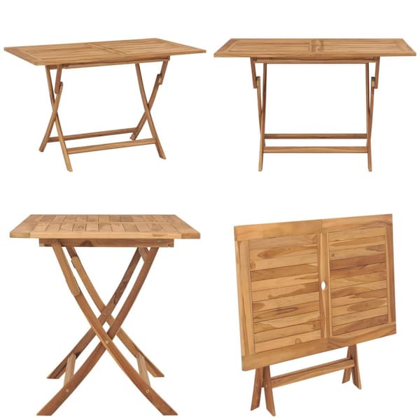 Foldbart havebord 120 x 70 x 75 cm massivt teaktræ - Spisebord - Spiseborde - Home & Living