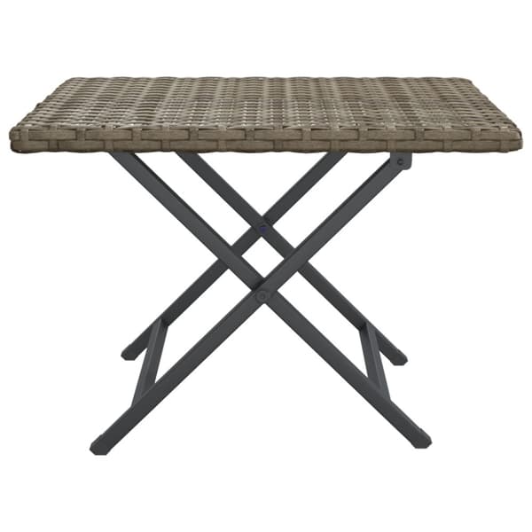 Taitettava pöytä harmaa 45x35x32 cm polyrottinki - Puutarhapöytä - Parvekepöytä - Home & Living