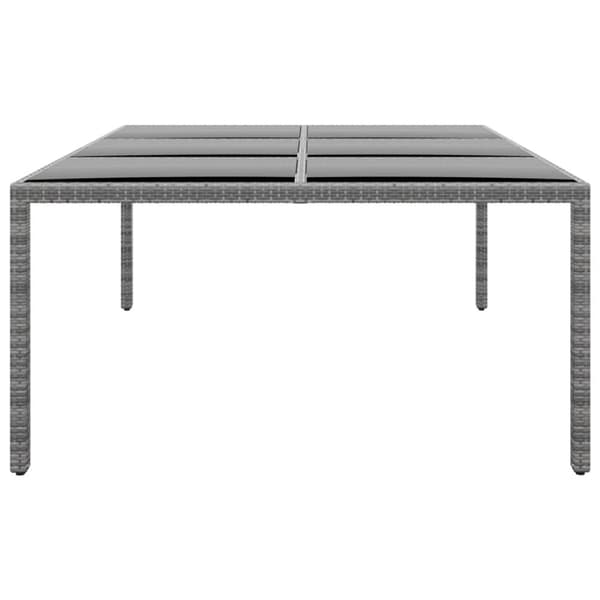 Utebord 200x150x75 cm härdat glas och konstrotting grå - Trädgårdsmatbord - Trädgårdsbord - Home & Living