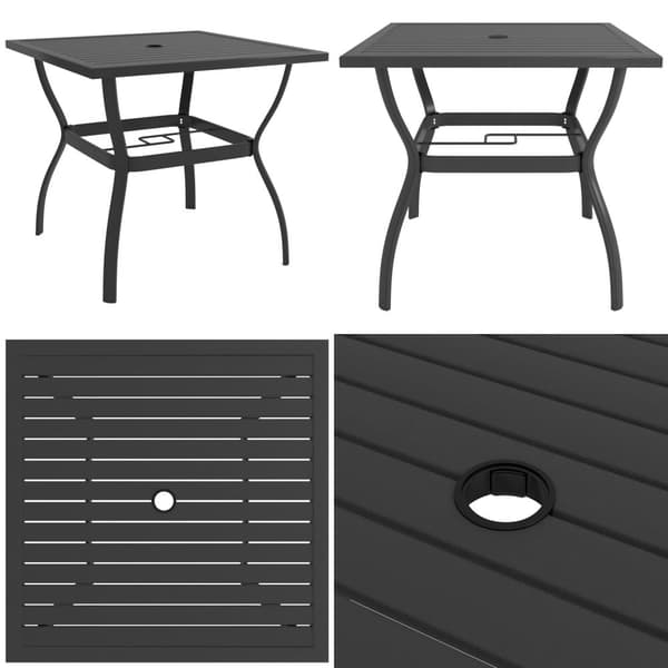 Puutarhapöytä antrasiitti 81,5x81,5x72 cm teräs - Puutarhapöytä - Puutarhapöydät - Home & Living