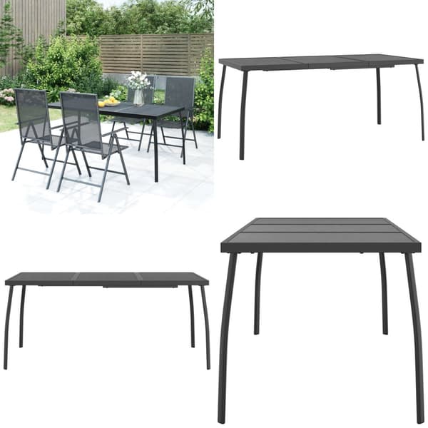Trädgårdsbord antracit 165x80x72 cm stålnät - Trädgårdsbord - Utomhusbord - Home & Living