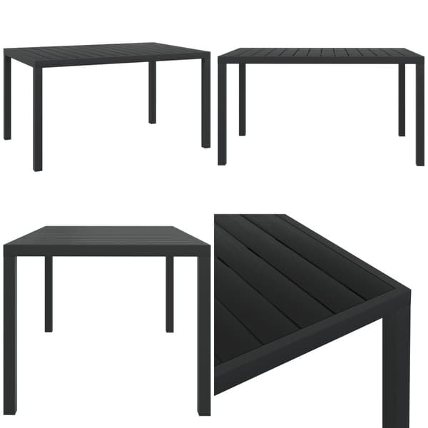 Puutarhapöytä musta 150x90x74 cm alumiini ja WPC - Puutarhan Ruokapöytä - Puutarhan Ruokapöytä - Home & Living