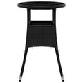 Miniatyrbillede 4 af 7: Havebord Ø60x75 cm hærdet glas og polyrattan sort - Havebord - Haveborde - Home & Living