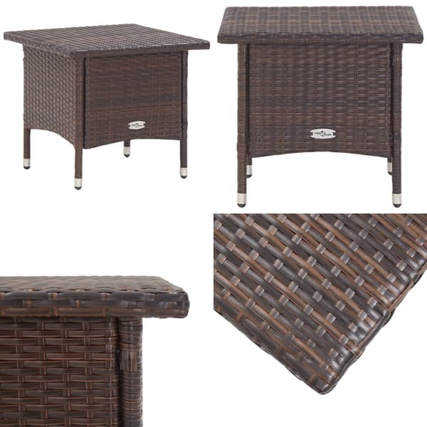 Tebord 50 x 50 x 47 cm polyrattan brun - Udendørsbord - Udendørsborde - Home & Living