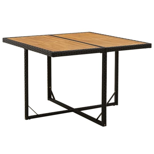 Havebord 109x107x74 cm polyrattan og massivt akacietræ sort - Havebord - Haveborde - Home & Living