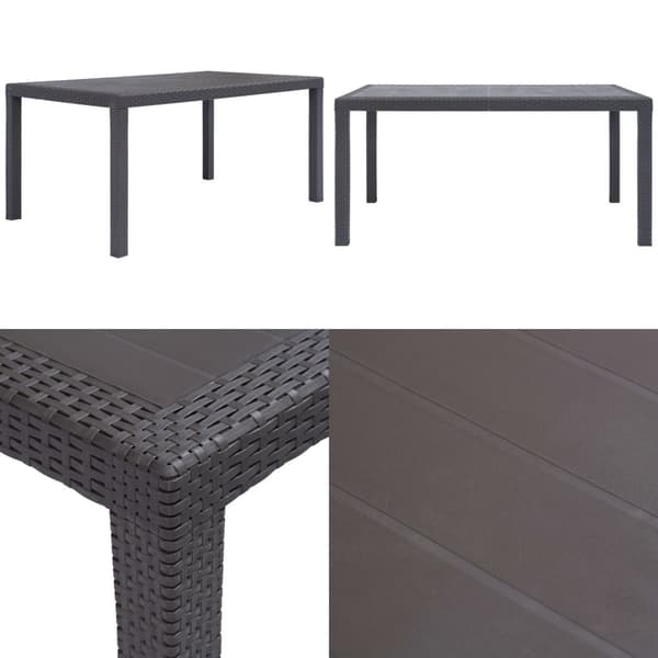 Havebord 150 x 90 x 72 cm plastik rattanlook brun - Havebord - Haveborde - Home & Living
