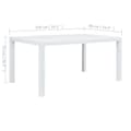 Miniatyrbillede 6 af 6: Havebord hvid 150 x 90 x 72 cm plastik rattanlook - Havebord - Haveborde - Home & Living