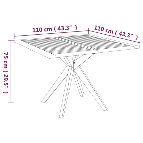 Havebord 110x110x75 cm massivt akacietræ - Havebord - Haveborde - Home & Living