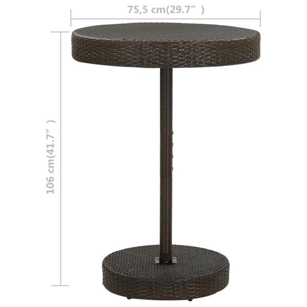 Havebord 75,5x106 cm polyrattan brun - Havebord - Haveborde - Home & Living