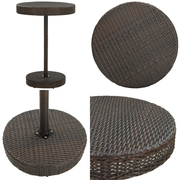 Havebord 75,5x106 cm polyrattan brun - Havebord - Haveborde - Home & Living
