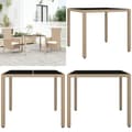 Miniatyrbillede 1 af 7: Havebord med glasbordplade polyrattan og hærdet glas beige - Havebord Med Glastop - Haveborde Med Glastoppe - Home & Living