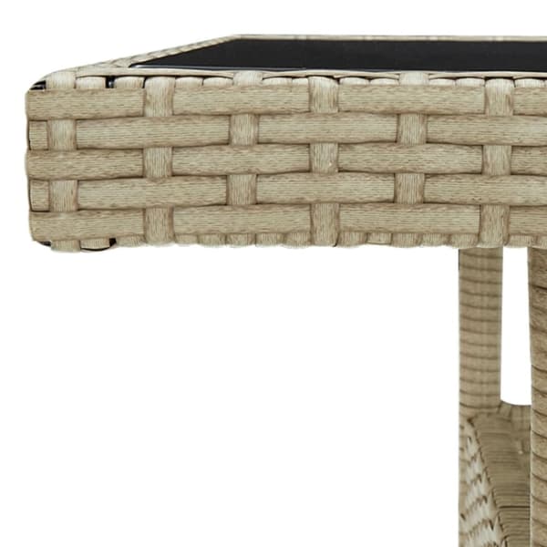 Udendørs spisebord polyrattan og glas beige - Spisebord - Spiseborde - Home & Living