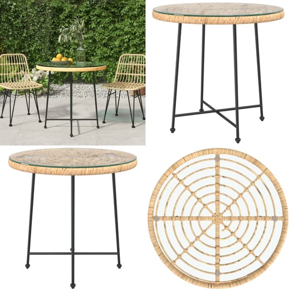 Spisebord Ø80 cm hærdet glas og stål - Spisebord - Spiseborde - Home & Living
