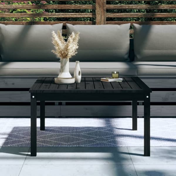 Havebord 82,5x82,5x45 cm massivt fyrretræ sort - Havebord - Haveborde - Home & Living